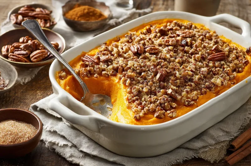 Best Sweet Potato Casserole Recipe with Streusel Topping