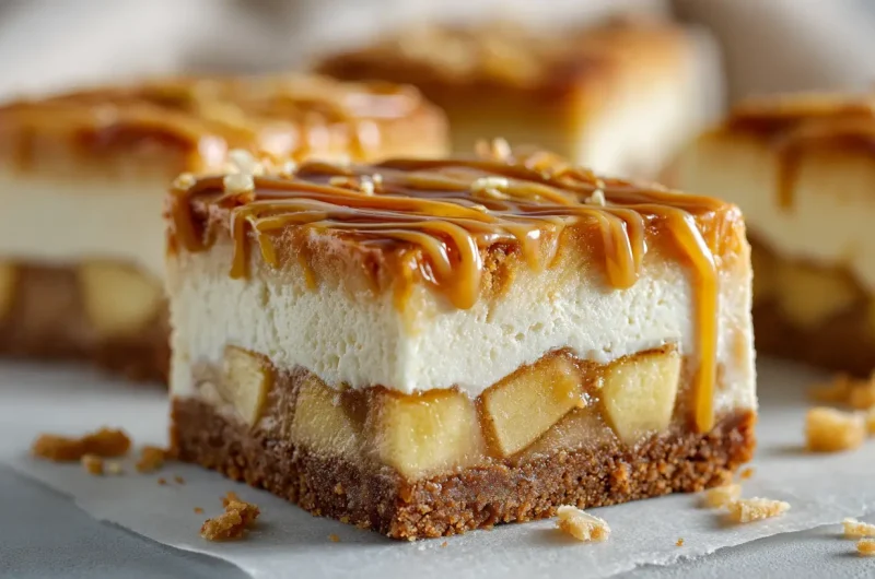 Caramel Apple Cheesecake Bars - Creamy, Thanksgiving Dessert