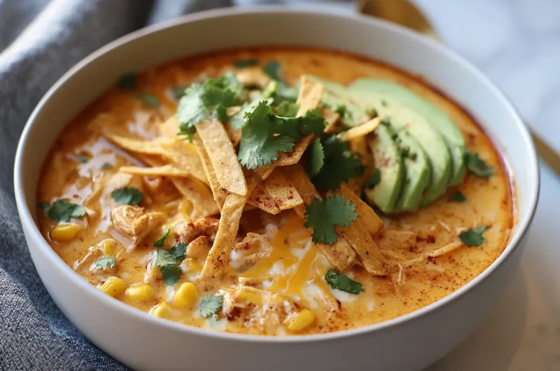Creamy Chicken Tortilla Soup - Easy Homemade Recipe