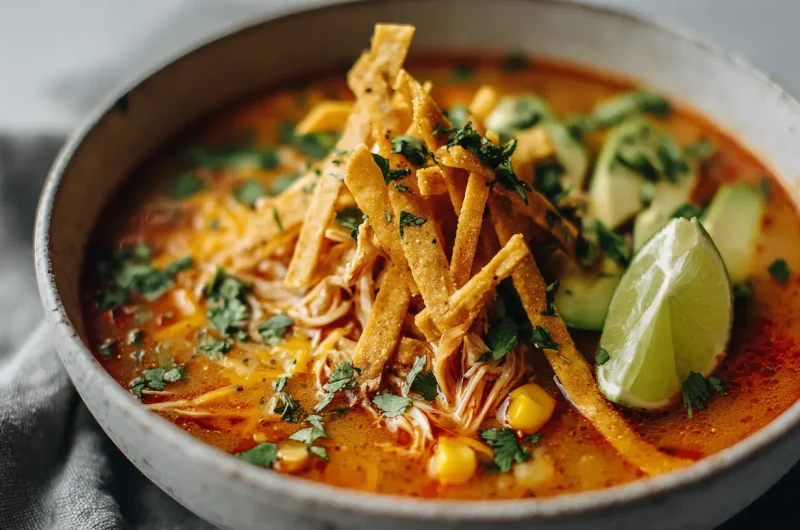 Crockpot Chicken Tortilla Soup - Easy & Flavorful Recipe