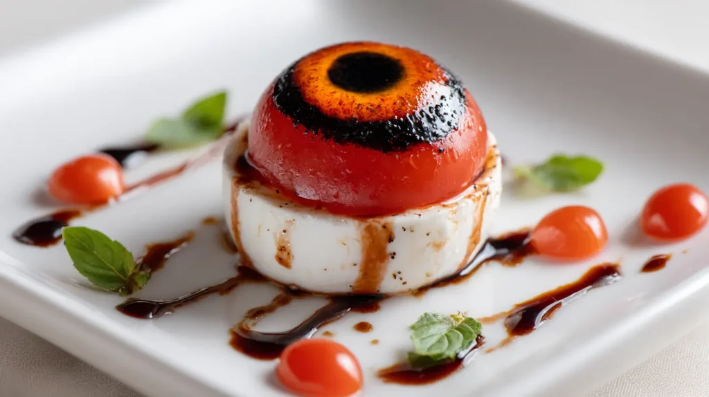Halloween Bloody Eyeball Caprese Appetizer