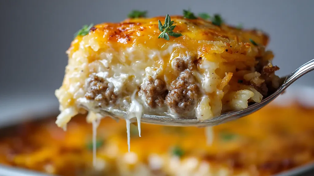 Hashbrown Casserole with Ground Beef