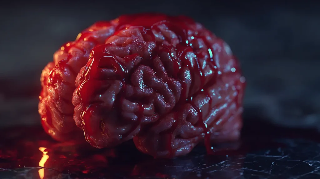 Marshmallow Rice Krispie Brains for Halloween