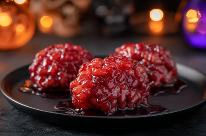 Easy Marshmallow Rice Krispie Brains for Halloween Recipe