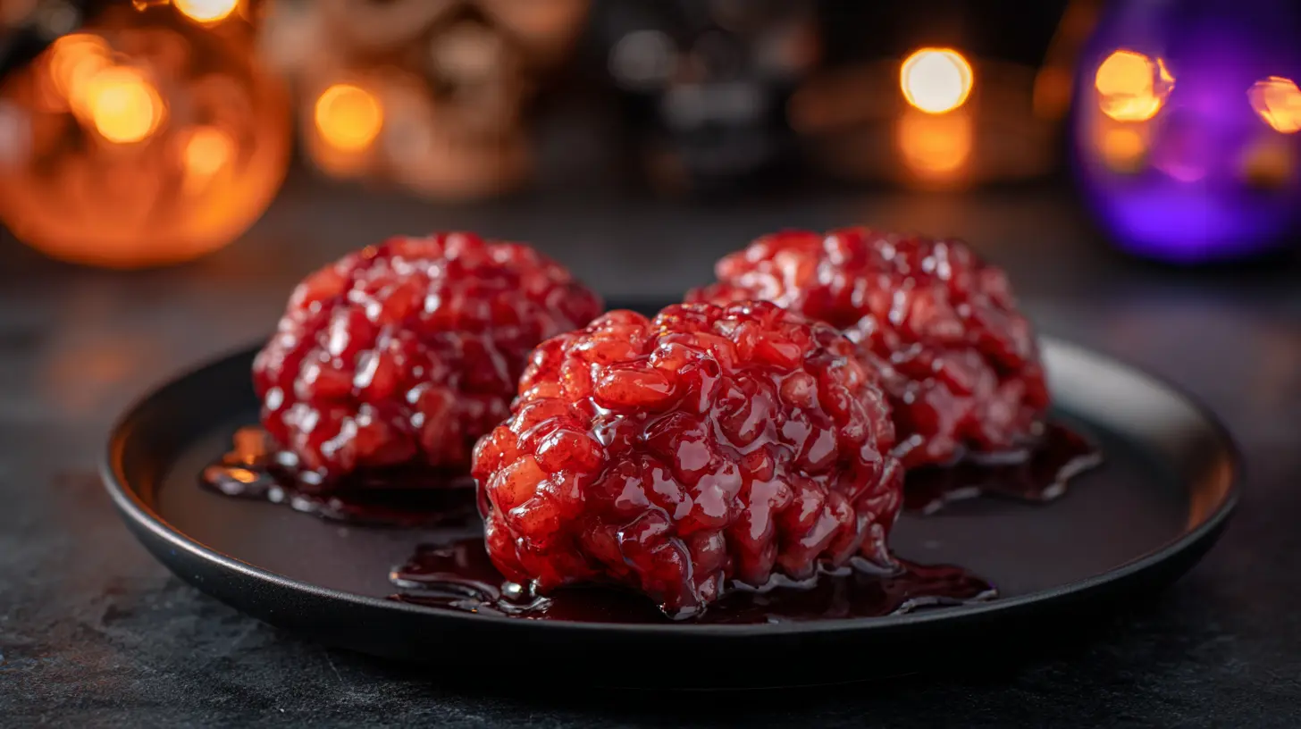 Marshmallow Rice Krispie Brains for Halloween