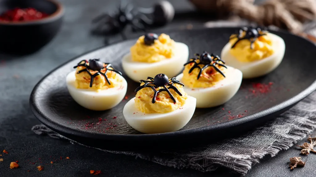 Scary Deviled Eggs for Halloween Parties - Spooky Appetizer 2 Scary Deviled Eggs for Halloween Parties
