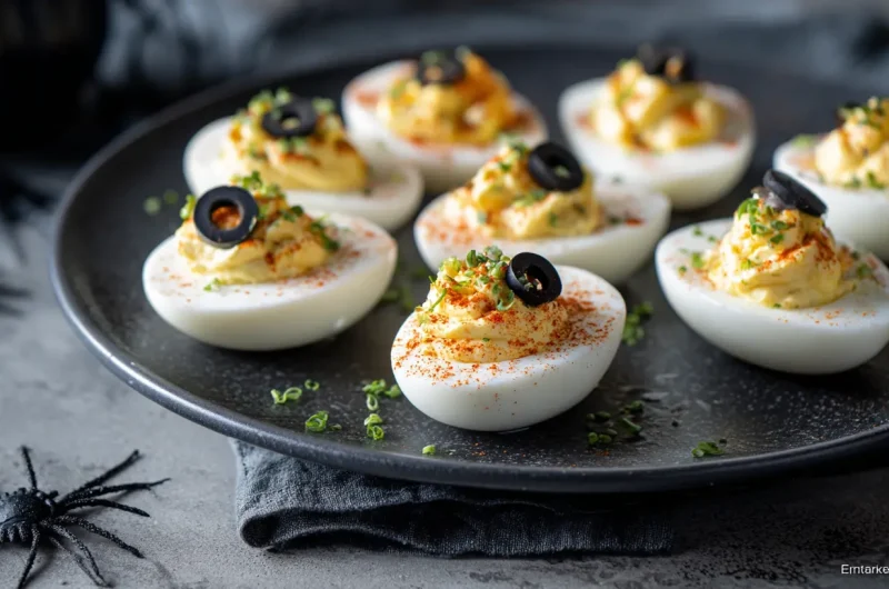 Scary Deviled Eggs for Halloween Parties - Spooky Appetizer