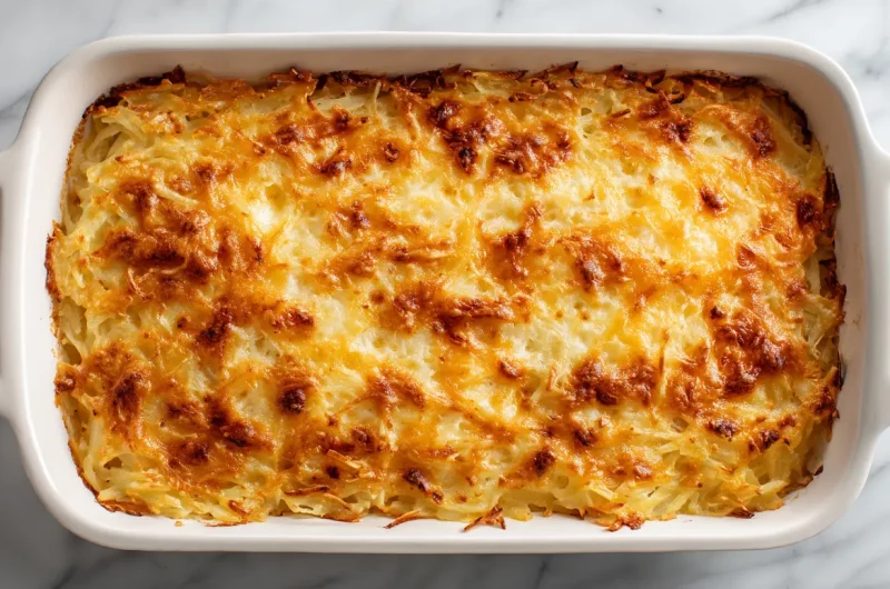 Cheesy & Creamy Shredded Hashbrown Casserole - Easy Recipe