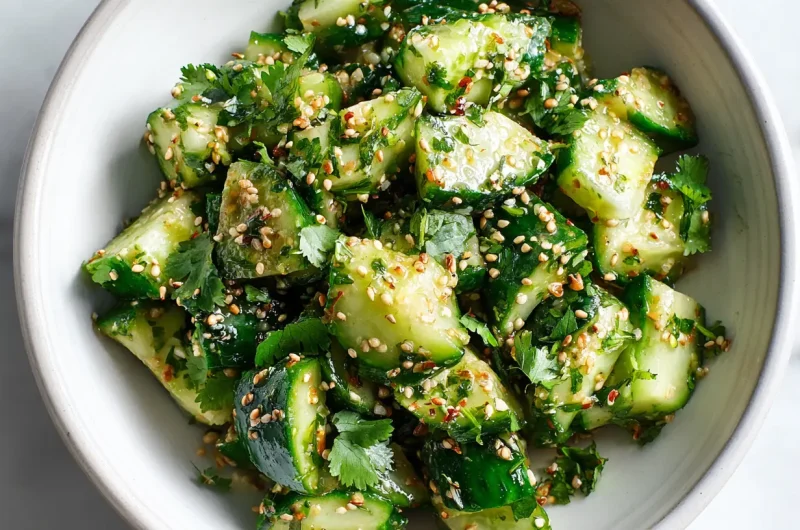 Crisp and Flavorful Smashed Cucumber Salad - Easy Recipe
