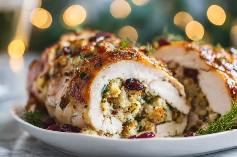 Christmas Stuffed Turkey Breast - Festive Holiday Dinner
