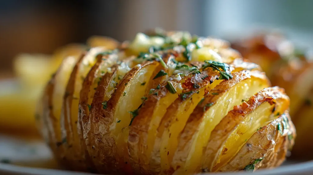 Crispy Air Fryer Hasselback Potatoes - Easy Garlic Recipe 2 Air Fryer Hasselback Potatoes