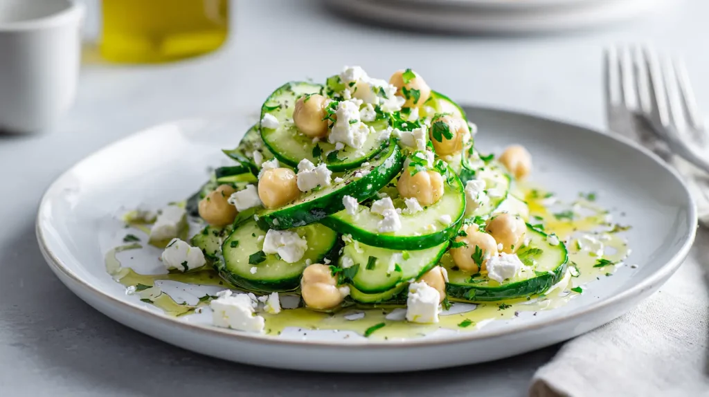 Chickpea Cucumber Feta Salad
