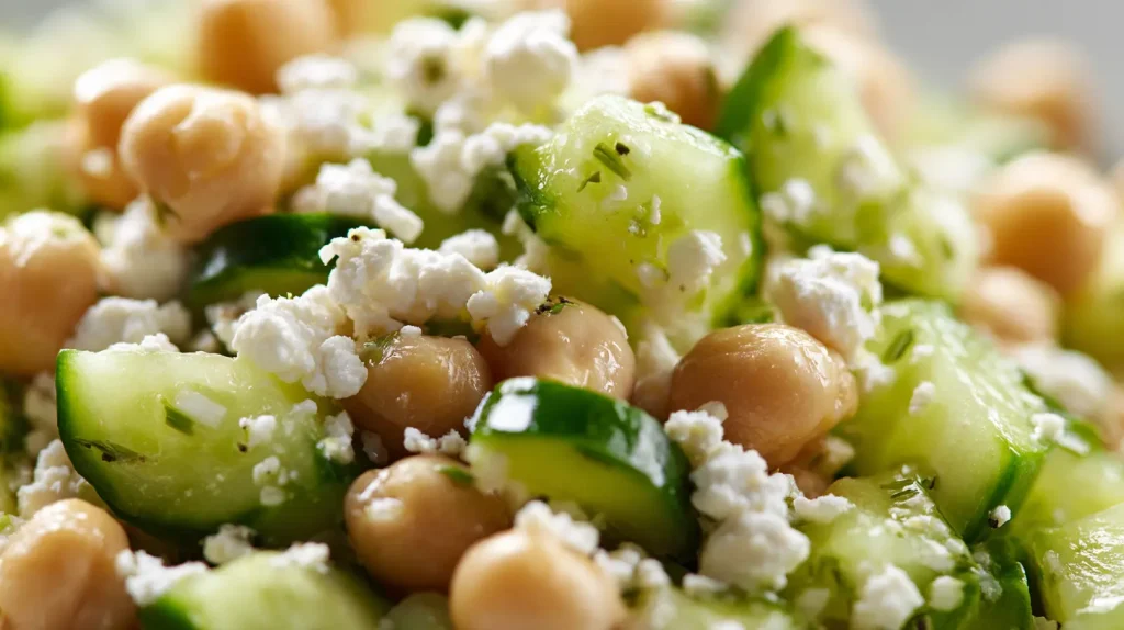 Chickpea Cucumber Feta Salad