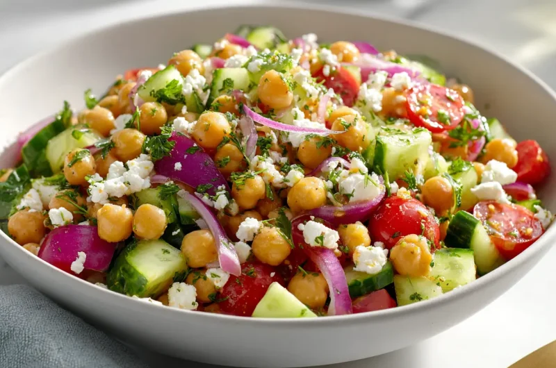 Chickpea Cucumber Feta Salad - Refreshing Summer Recipe