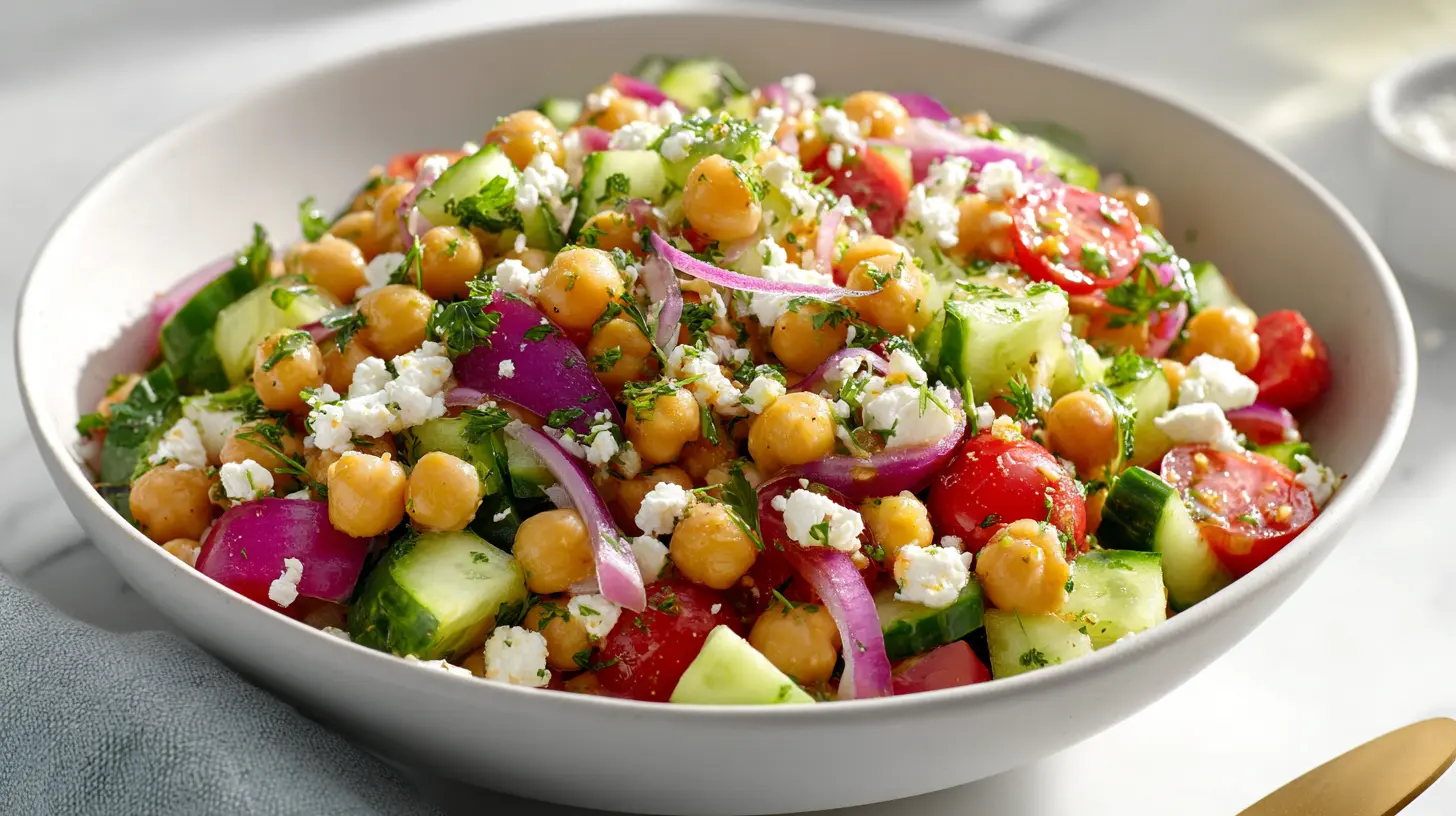 Chickpea Cucumber Feta Salad