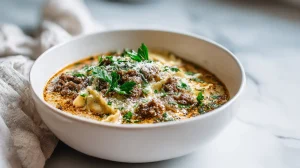 Creamy Alfredo Lasagna Soup