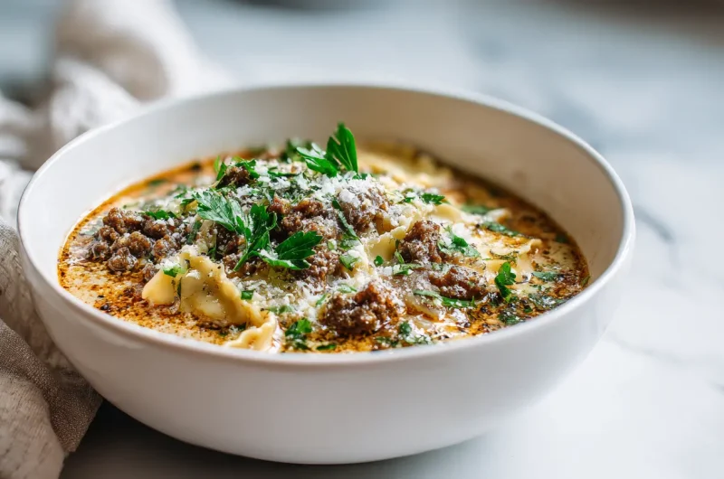 Creamy Alfredo Lasagna Soup - Easy Comfort Food Recipe