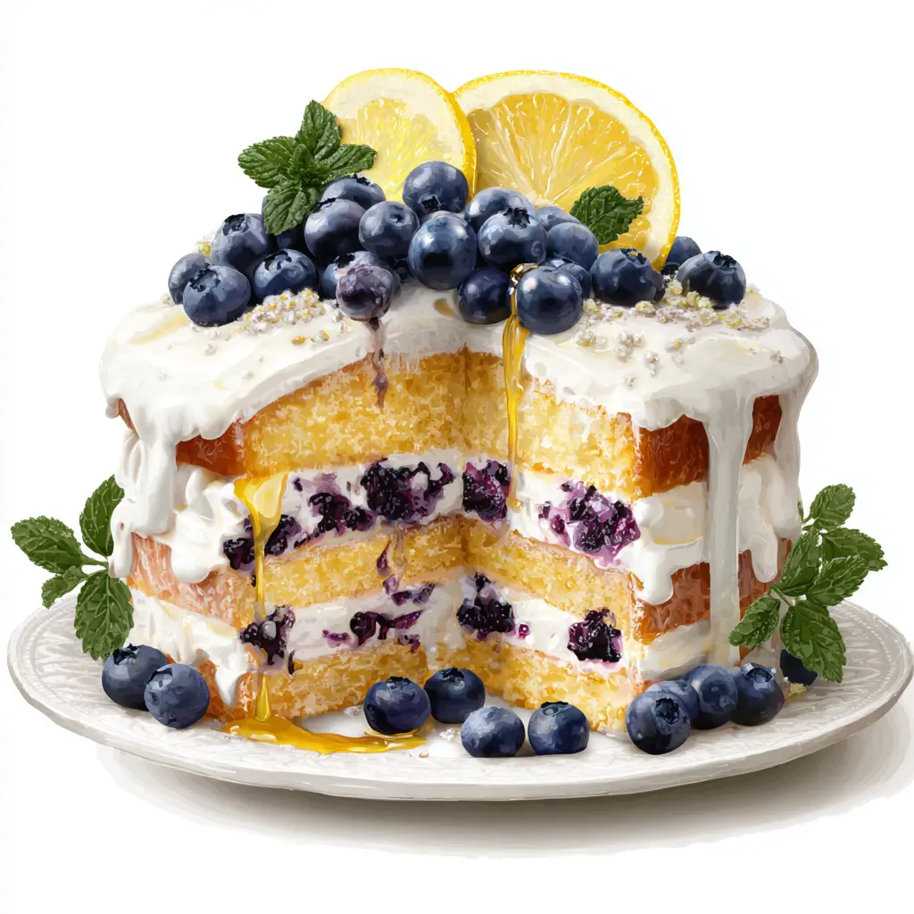 Lemon Blueberry Cake - Moist & Refreshing Dessert 4 Lemon Blueberry Cake