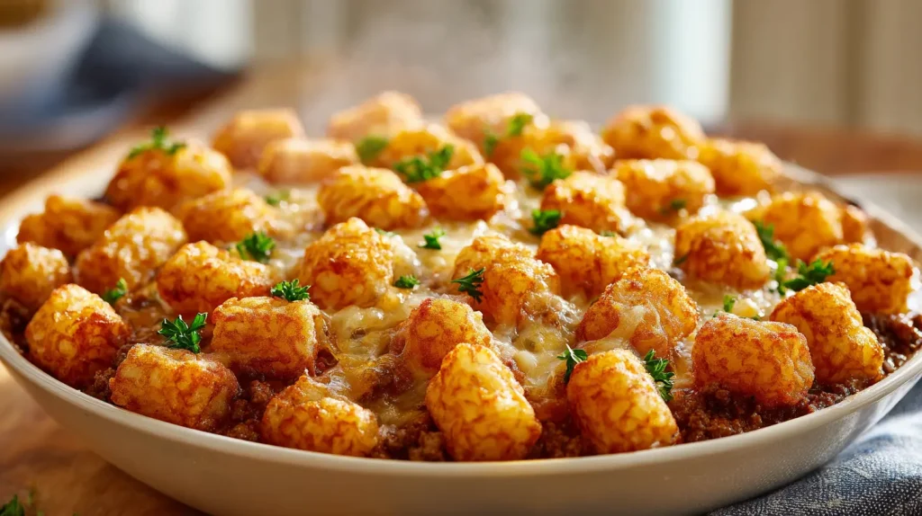 Tater Tot Casserole with Ground Beef