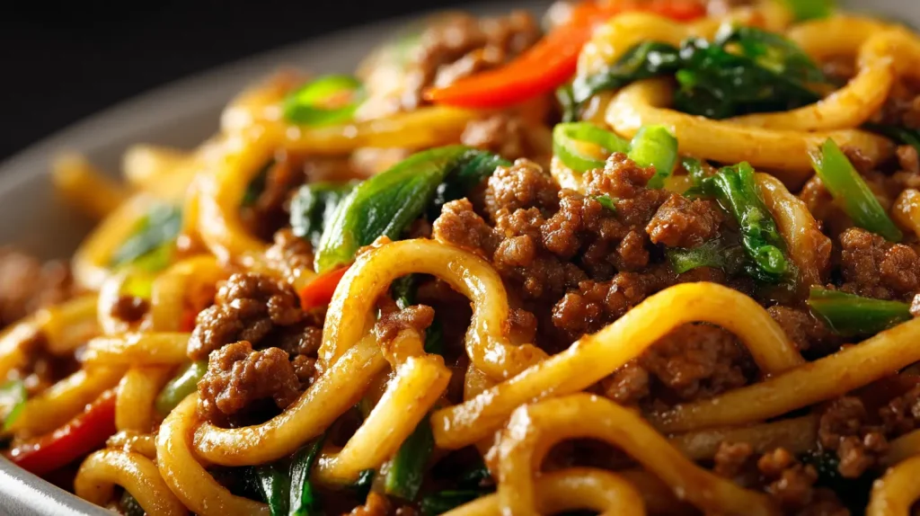 Mongolian Ground Beef Noodles - Quick Weeknight Meal 2 Mongolian Ground Beef Noodles