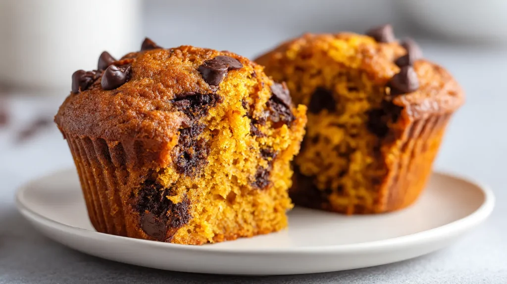 Moist Pumpkin Chocolate Chip Muffins - Easy Dessert 2 pumpkin chocolate chip muffins