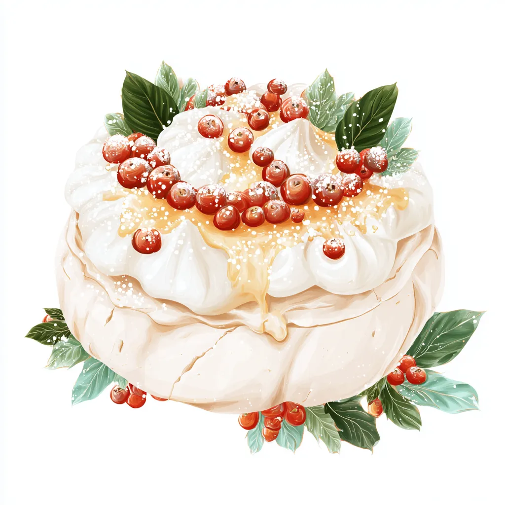 Christmas Pavlova - Stunning Holiday Dessert Recipe 4 Christmas Pavlova vector