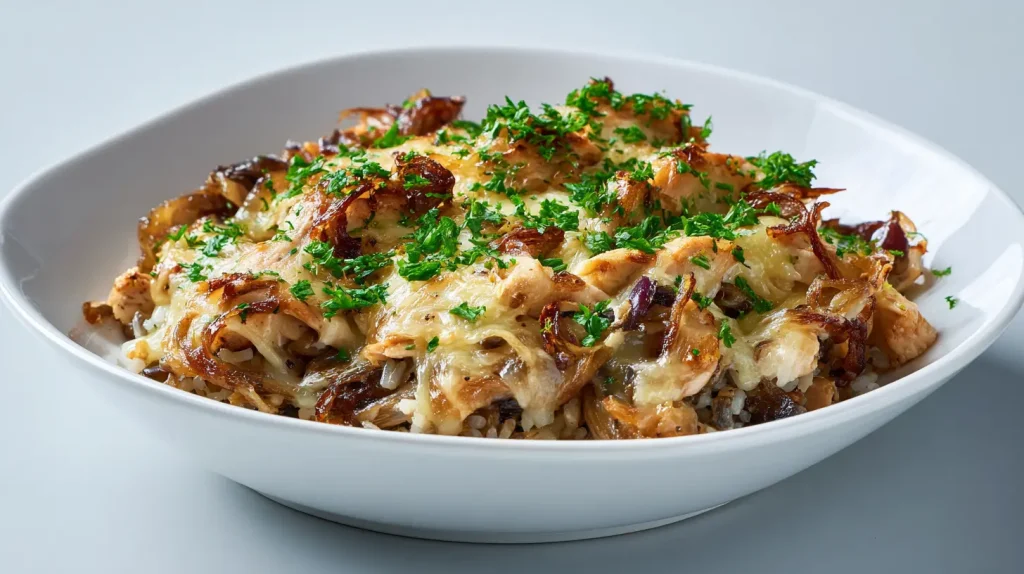 French Onion Chicken Rice Recipe - Creamy Weeknight Dinner 11 French Onion Chicken Rice