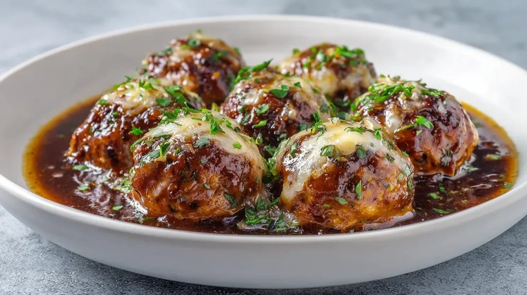 French Onion Meatballs Crock Pot - Easy Weeknight Dinner 12 French Onion Meatballs Crock Pot