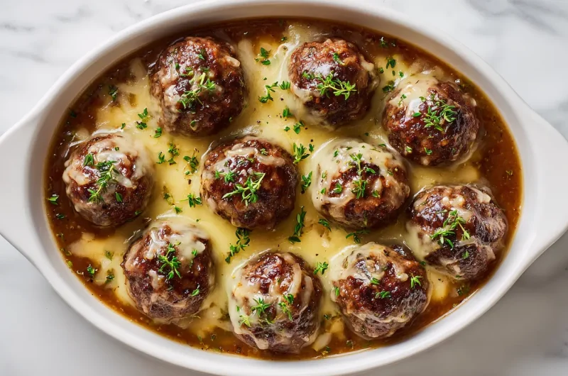 French Onion Meatballs Crock Pot - Easy Weeknight Dinner