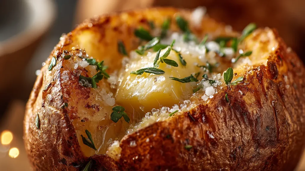 Baked Potatoes in Air Fryer - Crispy Skin, Fluffy Inside 2 Baked Potatoes in Air Fryer