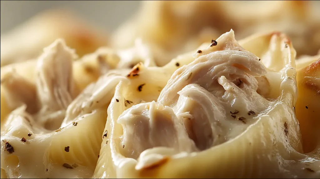 Chicken Alfredo Stuffed Shells Recipe - Creamy Pasta Bake 2 Chicken Alfredo Stuffed Shells