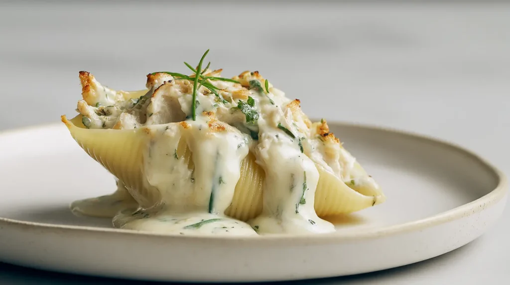 Chicken Alfredo Stuffed Shells Recipe - Creamy Pasta Bake 10 Chicken Alfredo Stuffed Shells