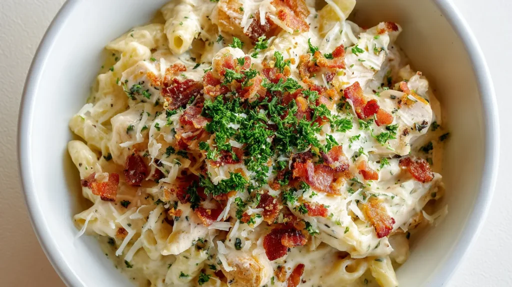 Chicken Bacon Ranch Pasta - Easy Creamy Dinner Recipe 12 Chicken Bacon Ranch Pasta