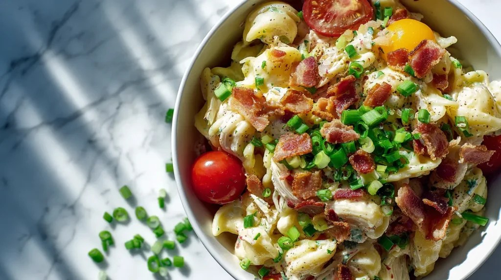 Chicken Bacon Ranch Pasta Salad - Easy Cold Pasta Recipe 10 Chicken Bacon Ranch Pasta Salad