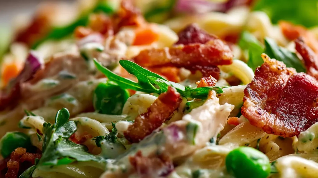 Chicken Bacon Ranch Pasta Salad - Easy Cold Pasta Recipe 2 Chicken Bacon Ranch Pasta Salad