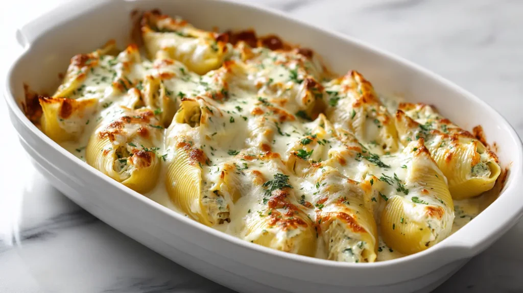 Chicken Stuffed Shells Recipe - Creamy Cheesy Pasta Bake 10 Chicken Stuffed Shells