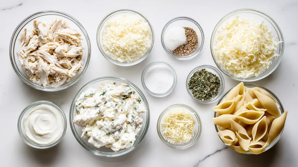 Chicken Stuffed Shells Recipe - Creamy Cheesy Pasta Bake 3 Chicken Stuffed Shells