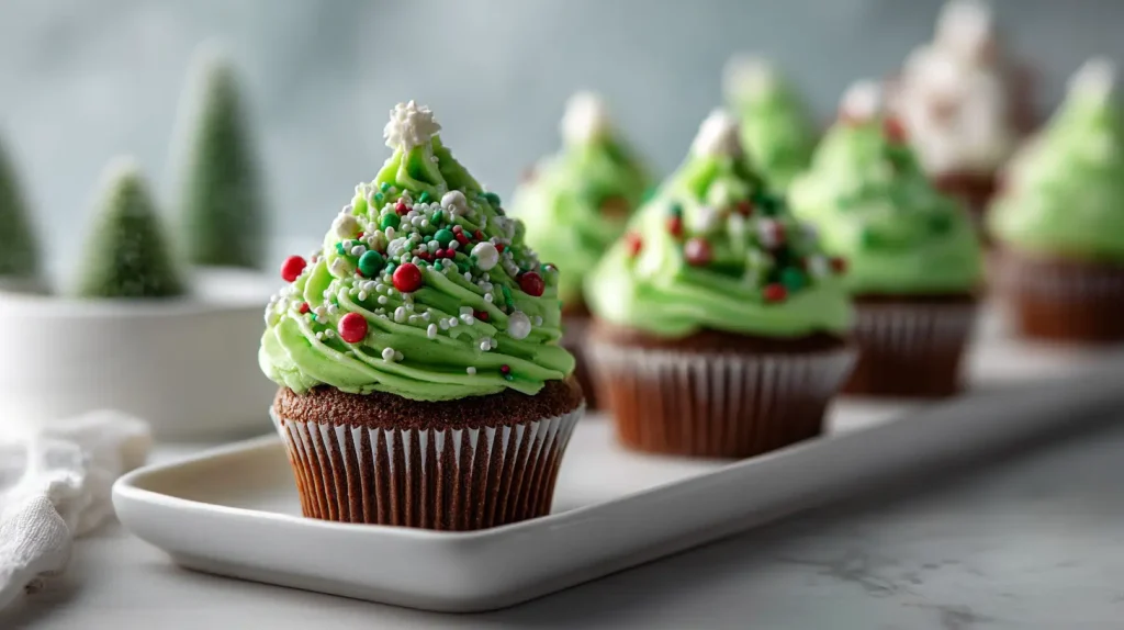 Christmas Tree Cupcakes Recipe - Easy Holiday Cupcakes 12 Christmas Tree Cupcakes