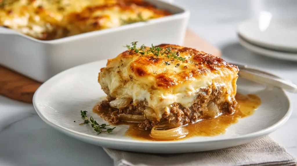 French Onion Beef Casserole Recipe - Easy Weeknight Dinner 9 French Onion Beef Casserole