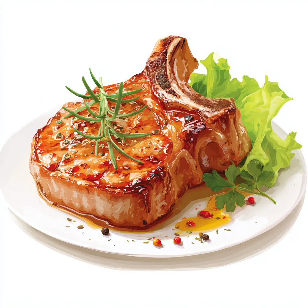 Pork Chop Recipe - Juicy, Tender, and Full of Flavor 4 pork chop vector