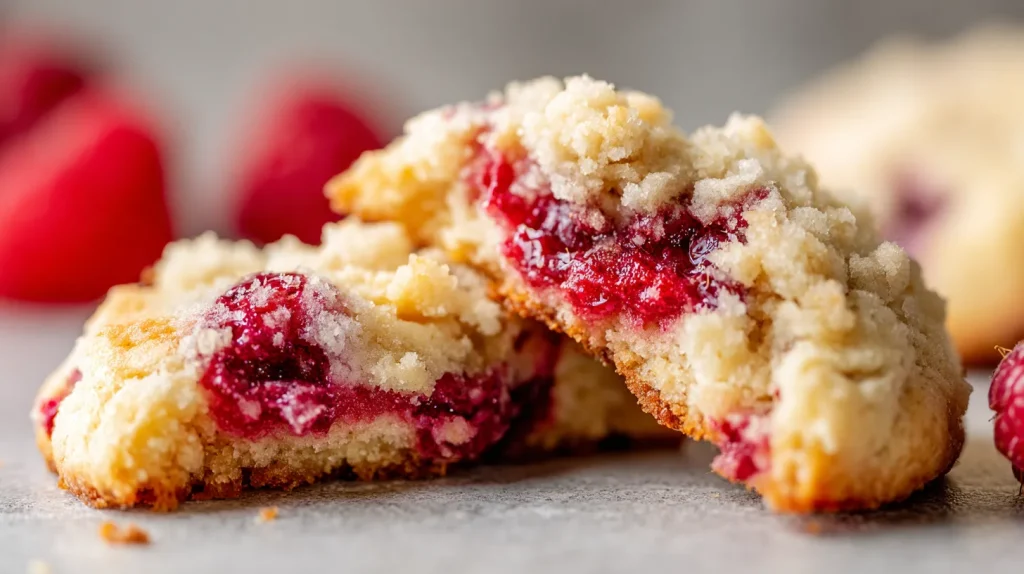 Raspberry Crumble Cookies - Easy Homemade Recipe 2 Raspberry Crumble Cookies