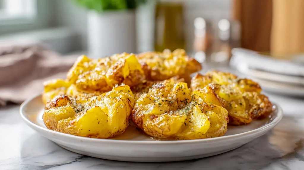 Smashed Potatoes Baked - Crispy Golden Garlic Potatoes 9 Smashed Potatoes Baked