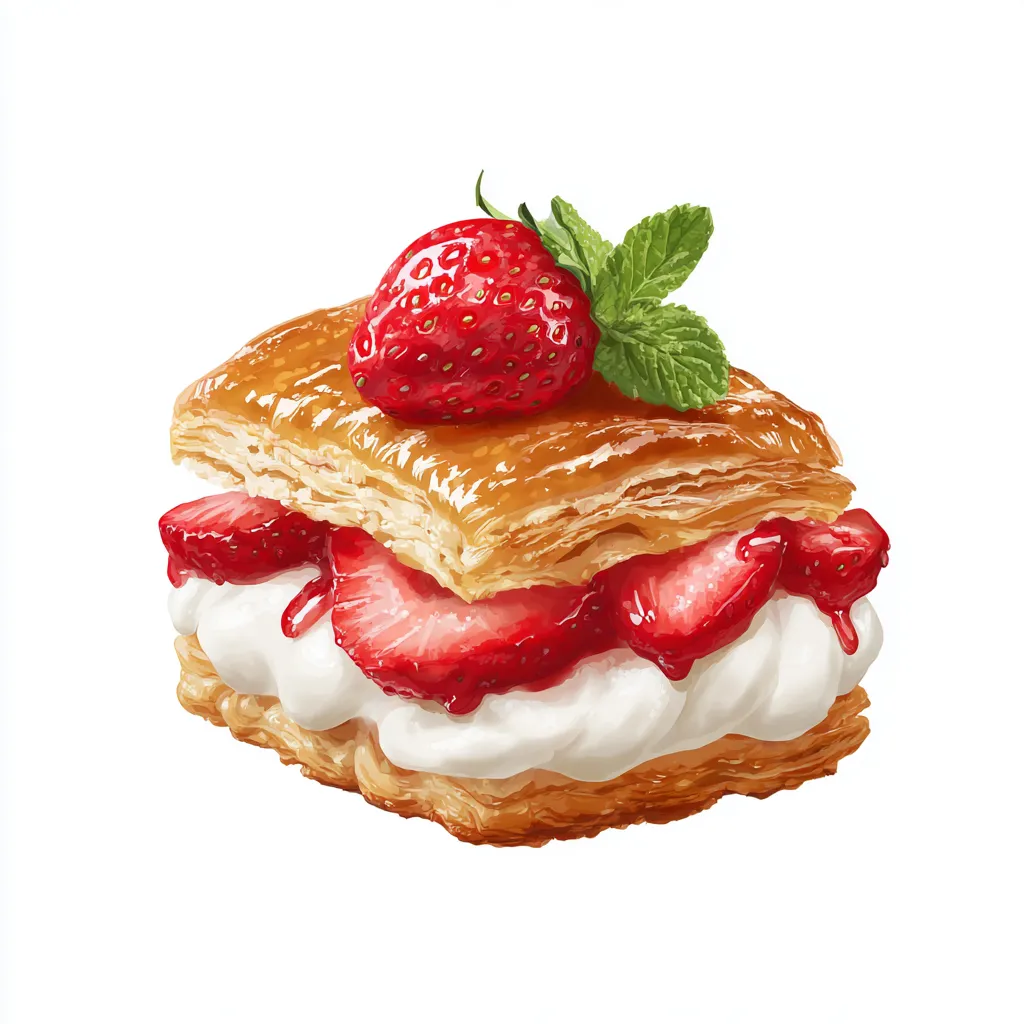 Strawberry Puff Pastry Recipe - Easy Fruit-Filled Pastries 4 strawberry puff pastry vector
