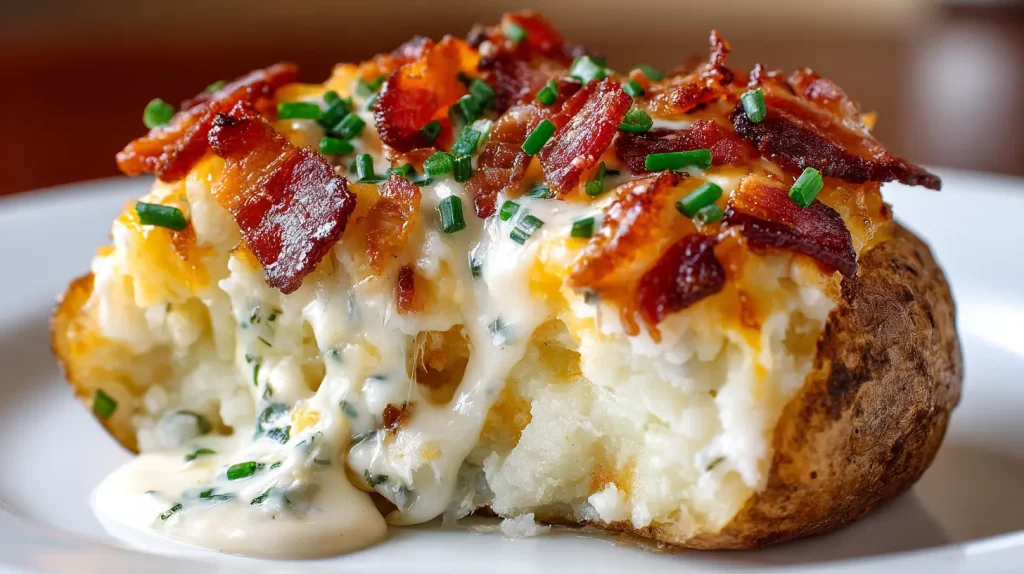 Stuffed Baked Potatoes - Easy & Cheesy Roasted Potatoes 2 Stuffed Baked Potatoes