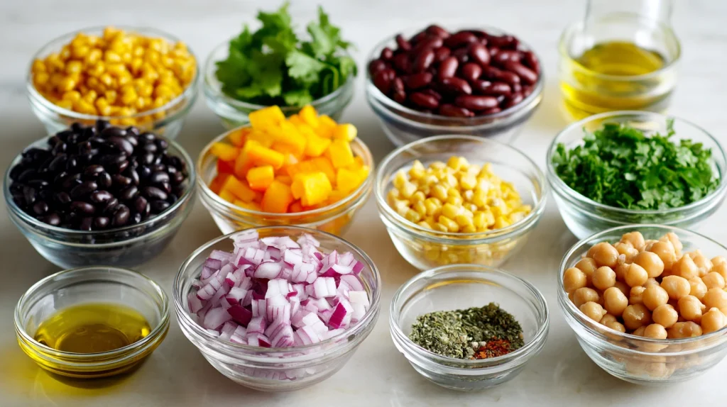 Fresh Bean Salad Recipe - Easy Mediterranean Diet Bean Salad 2 Bean Salad