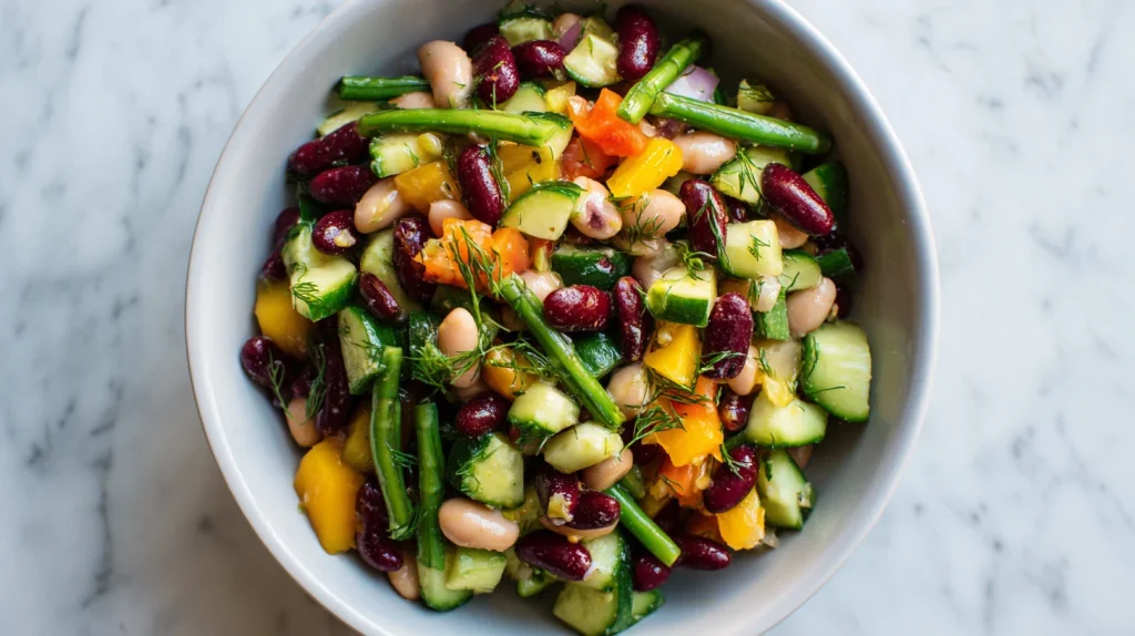 Fresh Bean Salad Recipe - Easy Mediterranean Diet Bean Salad 9 Bean Salad