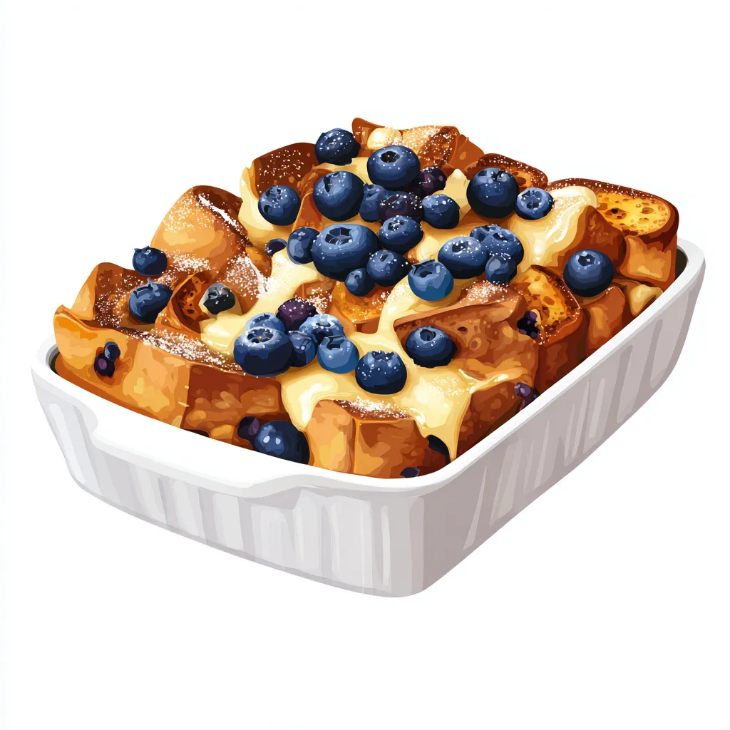 Blueberry French Toast Casserole - Easy Brunch Recipe 4 blueberry french toast casserole vector