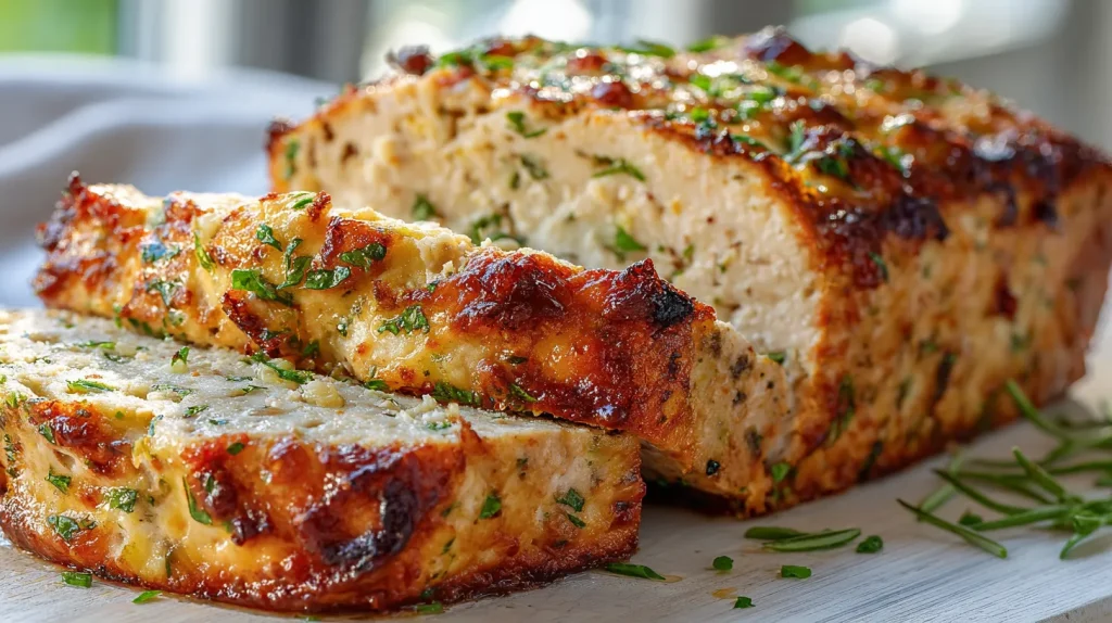 Juicy Garlic Parmesan Chicken Meatloaf - Easy Dinner Recipe 11 Garlic Parmesan Chicken Meatloaf