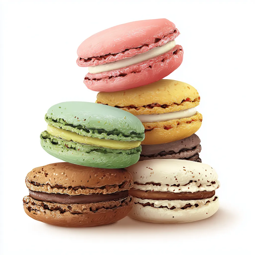 Macarons Recipe - Easy Steps for Perfect French Cookies 4 macarons vector