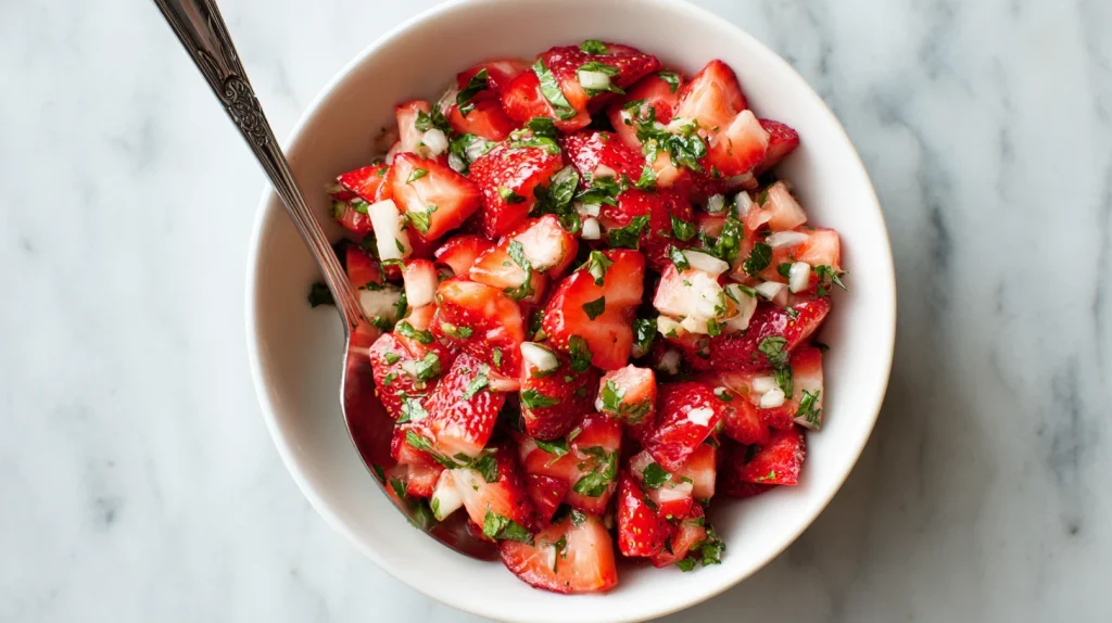 Strawberry Salsa Recipe - Fresh Fruit Salsa with Chips 9 Strawberry Salsa